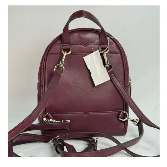 kate spade Quilted Wine Leather Mini Backpack with Gold Hardware - Picture 2 of 3